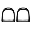 Horse Riding Stirrup Stainless Steel NonSlip Pad Equestrian Aluminum Saddle With Painting Black
