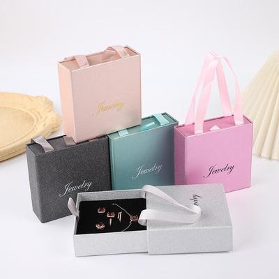 Glitter Paper Jewelry Box for Earrings, Bracelets, and Rings