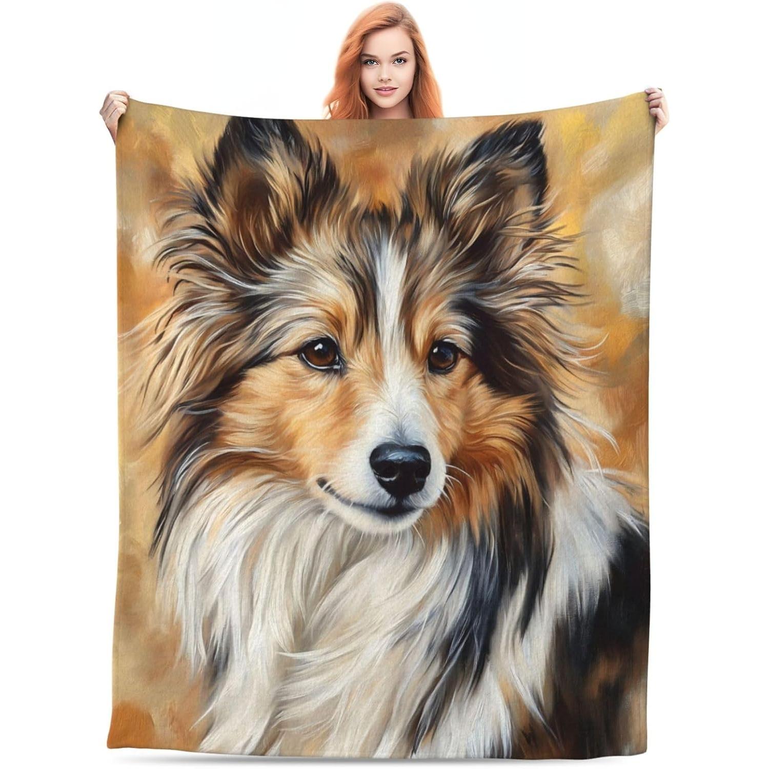 Tapestry cute blanket made of Sheltie-Shetland Sheepdog breed for 75x100