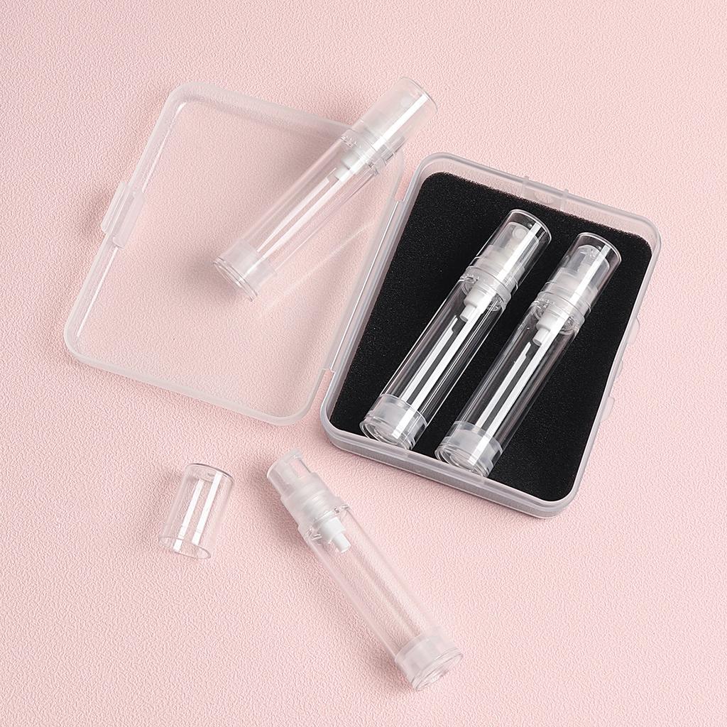 4Pcs 10ML Clear Empty Refillable Airless Vacuum Pump Cream Lotion and Spray Portable Bottle Set Sample Packing for Toiletries