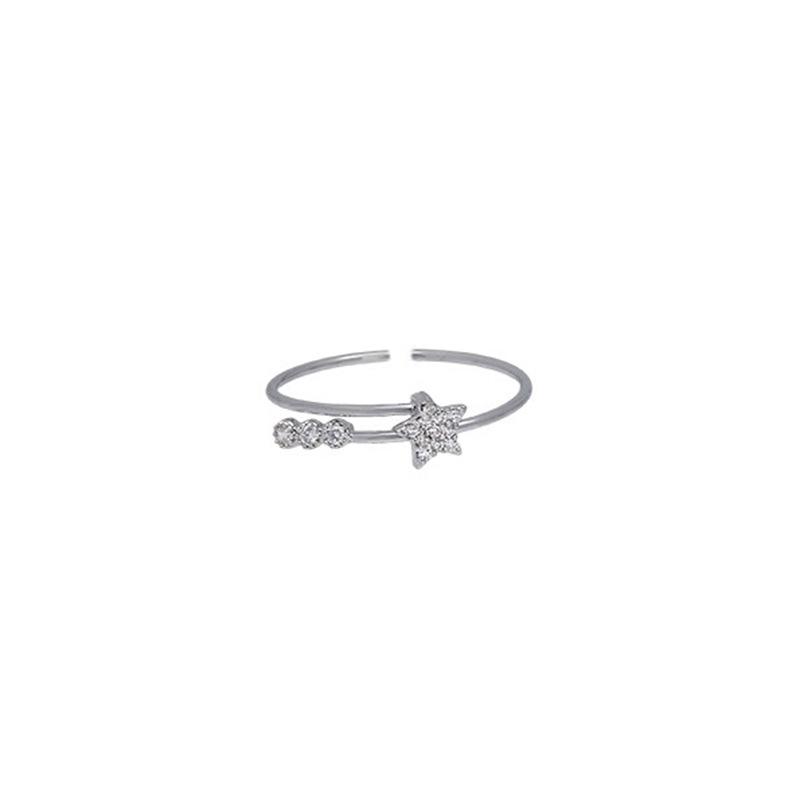 Star Zir*****Pen Ring Women'S Niche Design Sense High-Grade Little Finger Tail Ring Year Index Finger Ring