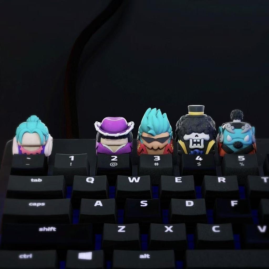One Piece Figure Cute DIY Franky Nico Robin BROOK Jimbei Keycap Cross Mechanical Keyboard ESC Base Keycap Gift