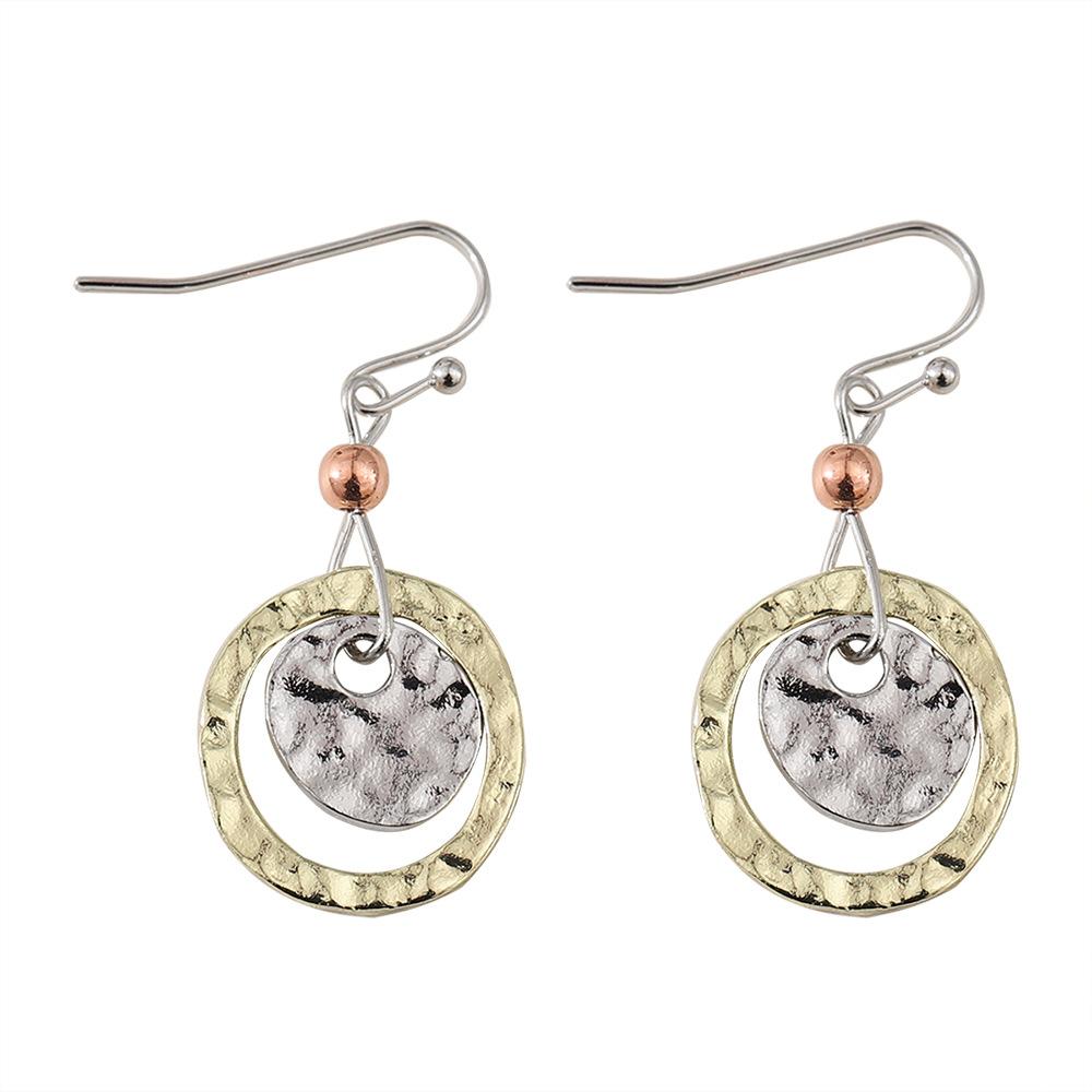 

Retro Simple Hoop Two-color Earrings Simple Jewelry Earrings срібний