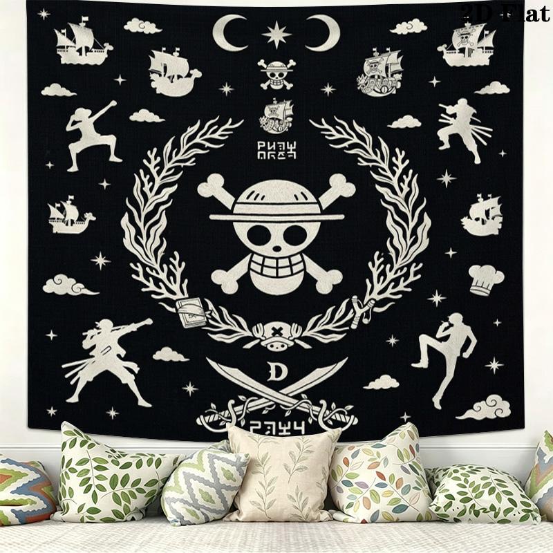 One Piece Umělecká Nástěnná Tapiserie Estetická Nástěnná Závěsná Tiskovaná Látková Přikrývka Dekorativní Tapiserie Pro Ložnici Obývací Pokoj Domácí Dekorace