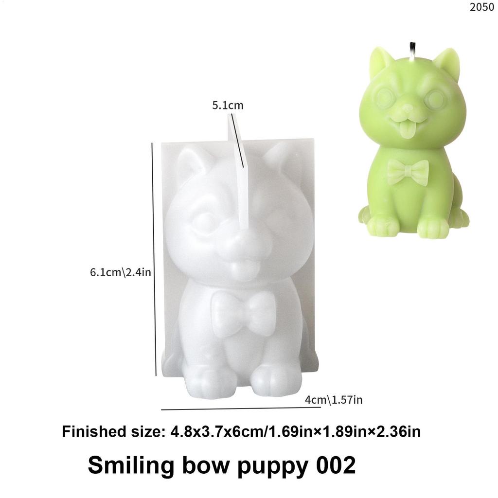 Dog Mold for Candles Home Decor Cement Moulds 3D Candle Moulds for Craft Making Silicone Desktop Decoration Casting Tool