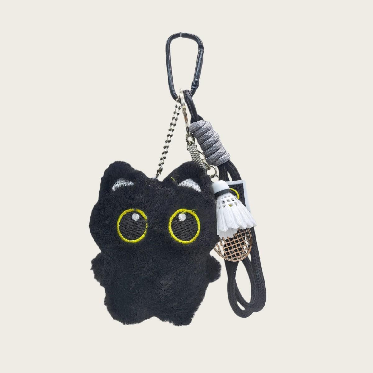 Little Black Cat Bag Pendant Cute Plush Doll Doll Car Keychain Pendant Couple Giving Girls Gifts Tide