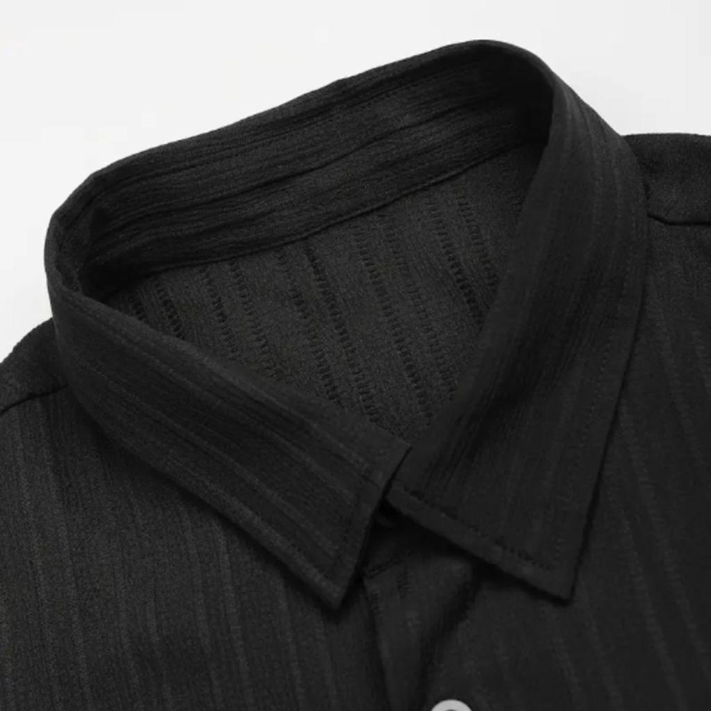 Yousheng 2 Buc/Set Ținută Casual pentru Bărbați Rever Mânecă Scurtă Cămașă la Un Rând Pantaloni Lungi cu Talie Elastică Set Ținută Culoare Solidă