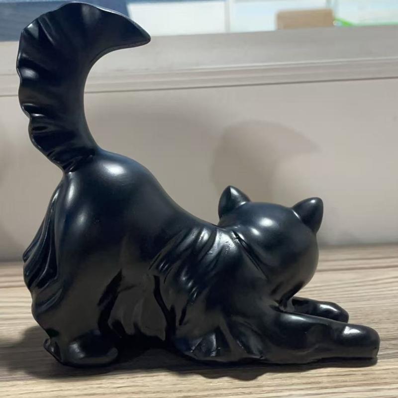 Ghostly Kitten Figurine Halloween Resin Animal Statue Decoration for Holiday Party Centerpieces Indoor and Outdoor Use