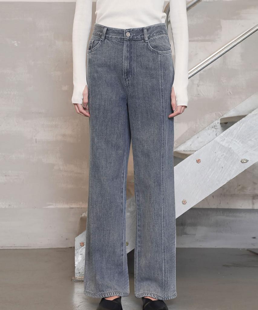 Ssikeoseun Washed Soft Denim Wide Pants_Blue