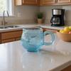 Glass Drinking Cups Wave Ergonomic Grip Reusable Sea Glass Coffee Mug Drinking Cups For Tea Milk Water Beverage Wine Hot Cold