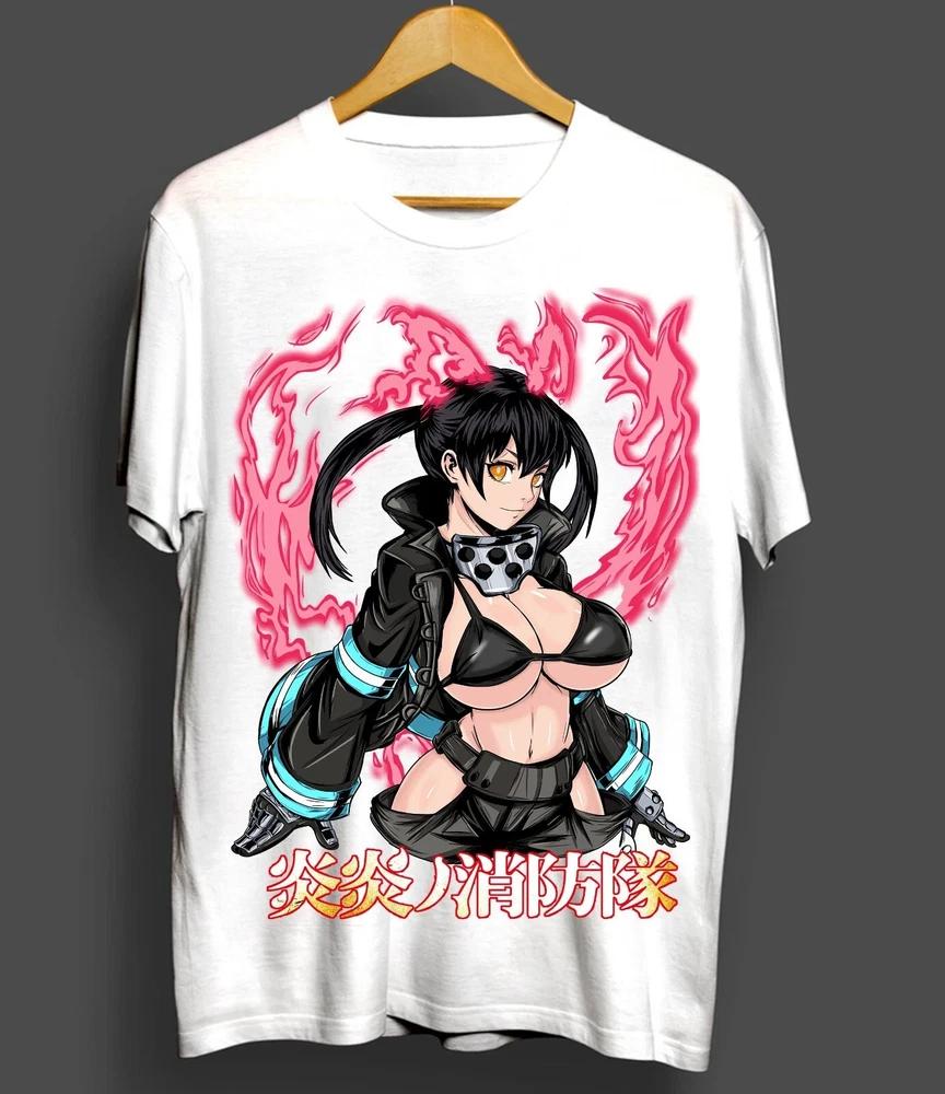 Tamaki Shinra Benimaru Fire Force Kawai Waifu Girl Anime Tshirt White S