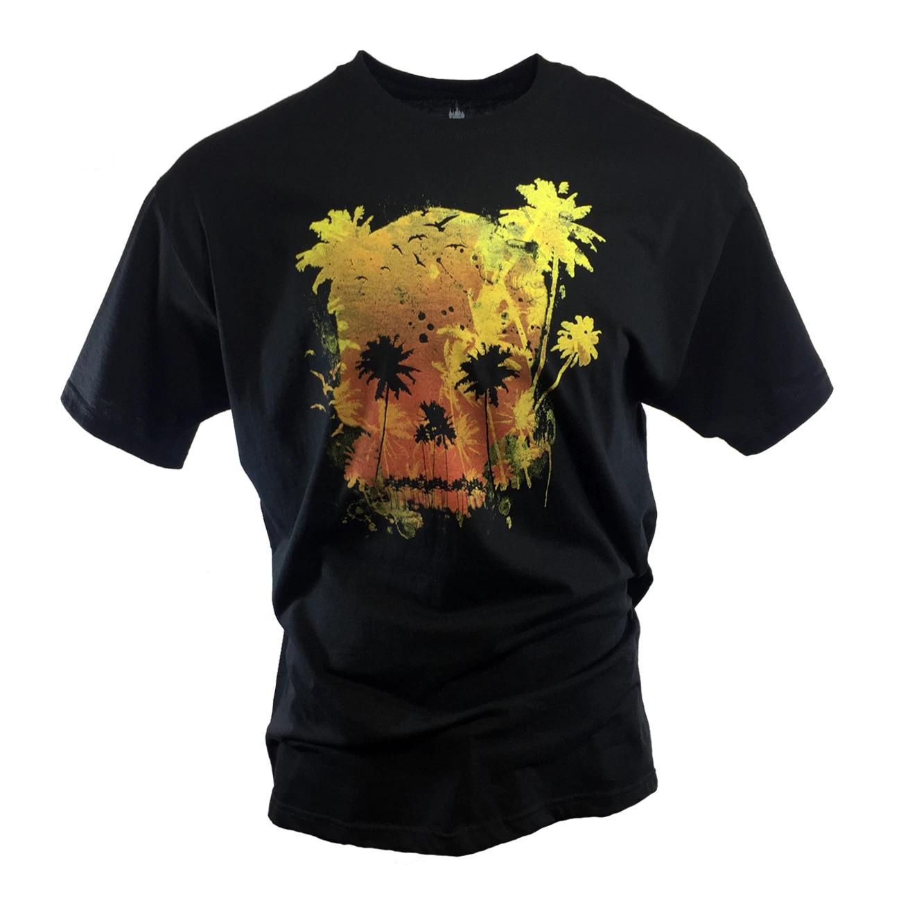 Men s Disney T-shirt- Pirates of the Caribbean- Palm Tree Size XL- 100% Cotton 4XL