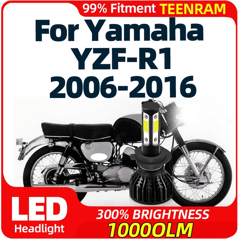 

1PC LED Moto Headlight Bulb 60W 10000LM Motorcycle Lamp 6000K White For Yamaha YZF-R1 2006-2010 2011 2012 2013 2014 2015 2016