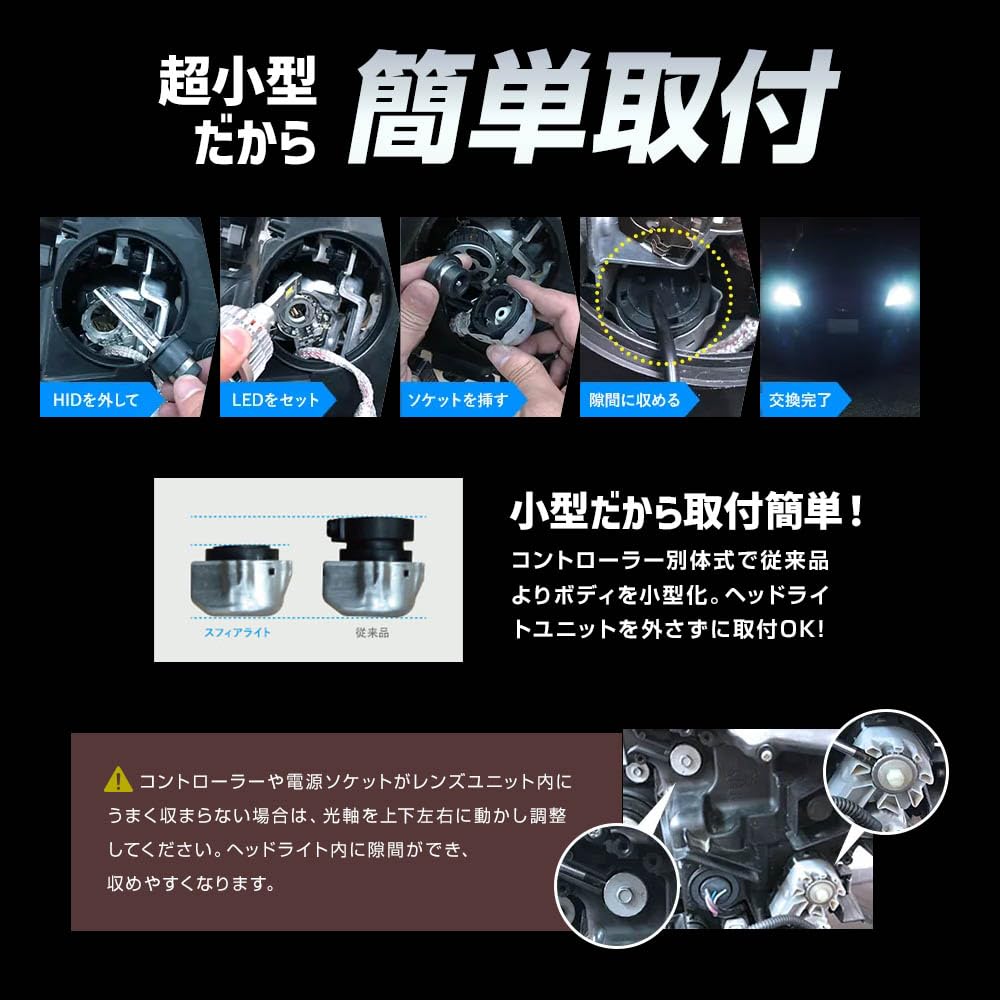 Spherelight SLGD4SR060 LED Headlight for Genuine HID D4S/D4R 6000K (White) 10,000 lm R Exclusive