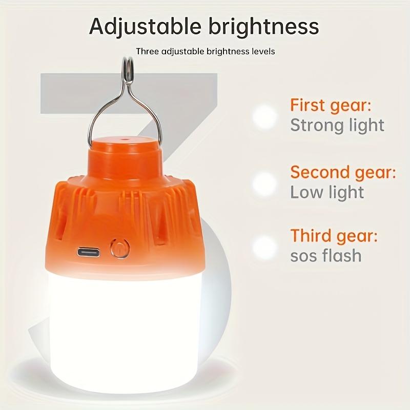 1/2/4PCS Outdoor Camping Portable Electric Lamp, Portable LED Camping Light Bulb, USB Charging, 3 Lighting Modes, White/Orange