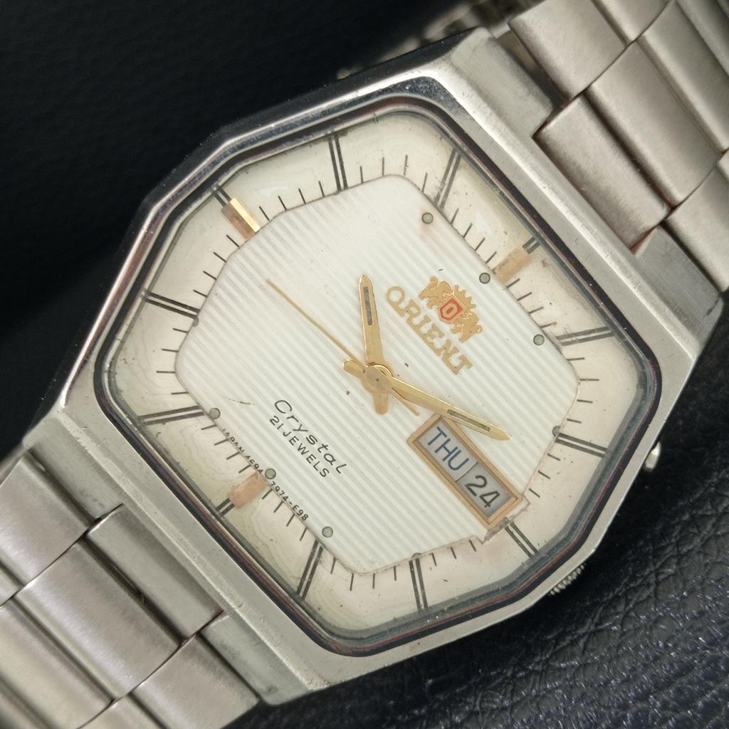 ОРИГИНАЛЬНЫЕ ВИНТАЖНЫЕ МУЖСКИЕ ЧАСЫ ORIENT CRYSTAL AUTOMATIC 46941 ЯПОНИЯ a704906-1