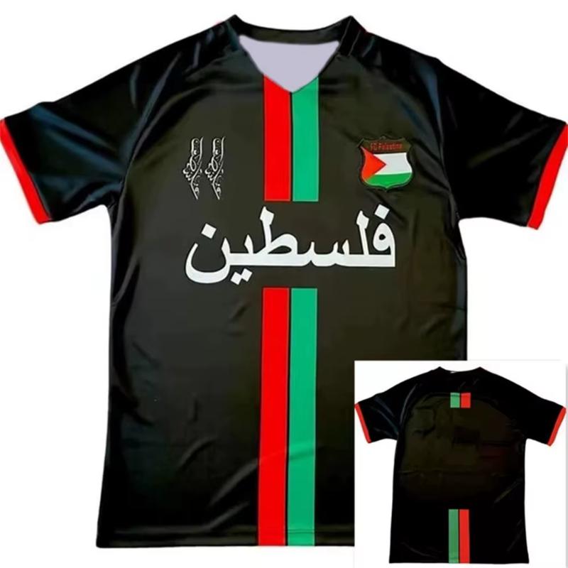 

2025 Summer Fashion Palestinian Flag 3D Printed Football T-Shirt Outdoor Trendy Sports Short Sleeve T-Shirt Loose Breathable Top XXS