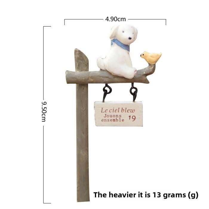 Resin Micro Garden Ornaments With Cartoon Dog Fence For Gift And Decor Party