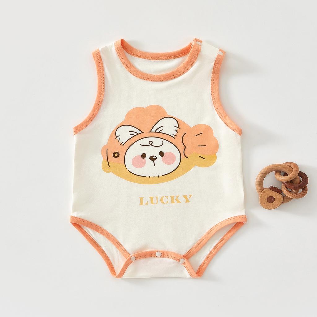 Baby Sleeveless Bodysuit, Lightweight Breathable Infant Tank Romper, Summer Triangle Onesie for Newborns