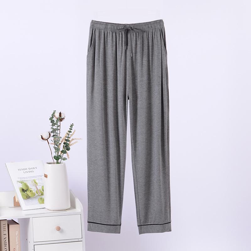 Pantaloni de pijama modal ocazional pentru bărbați – pantaloni largi, subțiri pentru acasă pentru ținute de interior/exterior