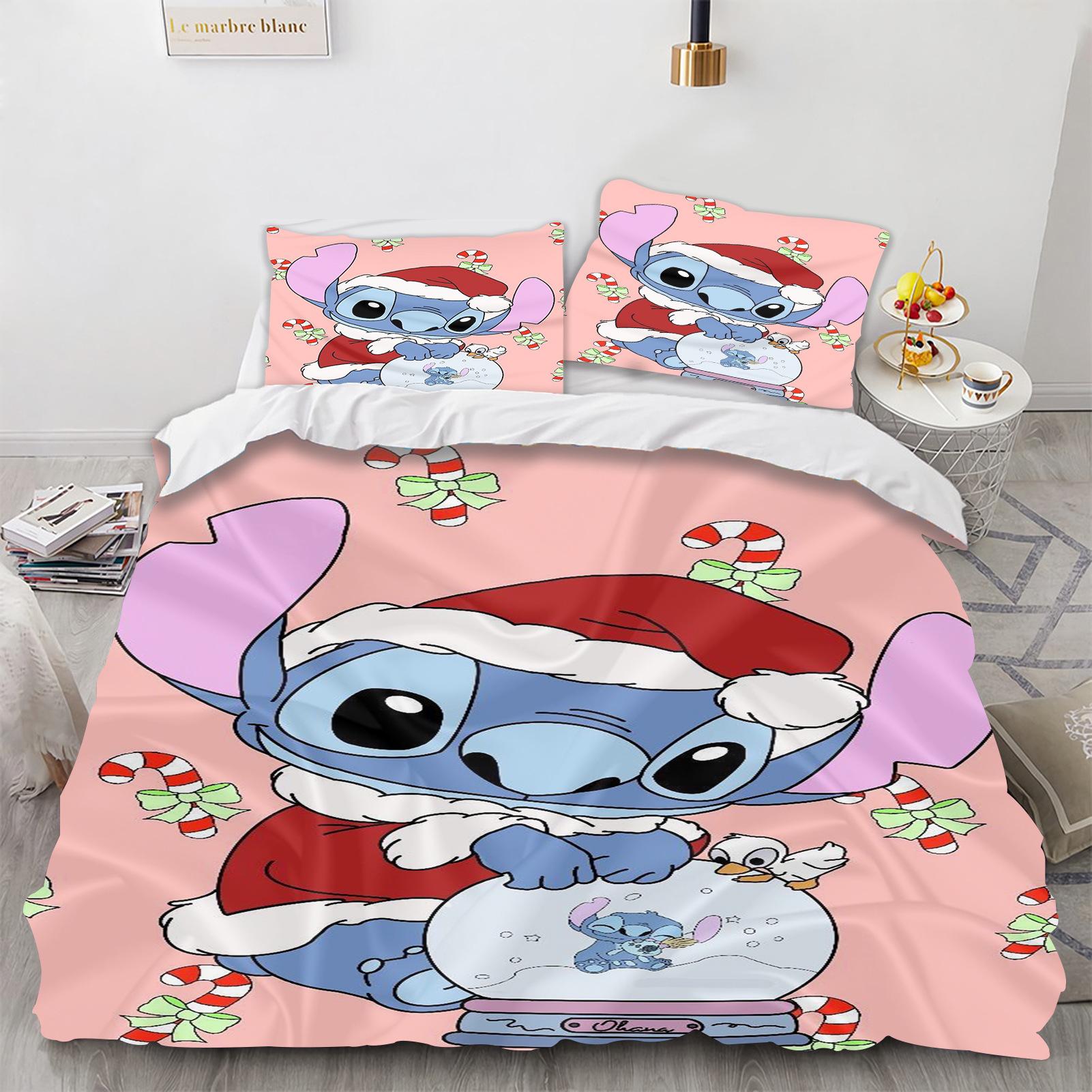 

Home Textile Three-Piece Digital Printing Christmas Cartoon Quilt Pillowcase Bedding 90 * 200