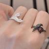 "Xiaoyuer" Qi Yu Surrounding Silver-White Fishtail Ring Light Luxury Temperament Pearl Love And Deep Space Fashion Ring