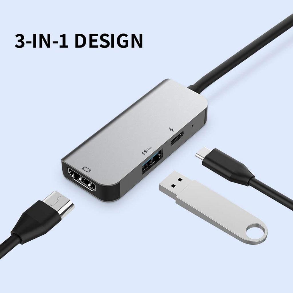 USB-C to HDMI 4K Hub Expansion: 3-in-1 High-Definition Video Converter Dock