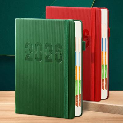 יושנג מתכנן 2026 ינואר. 2026 - דצמבר. מתכנן לוח שנה יומי שבועי חודשי לשנת 2026 עם כריכת עור סינתטי לגברים נשים אנשי עסקים סטודנטים