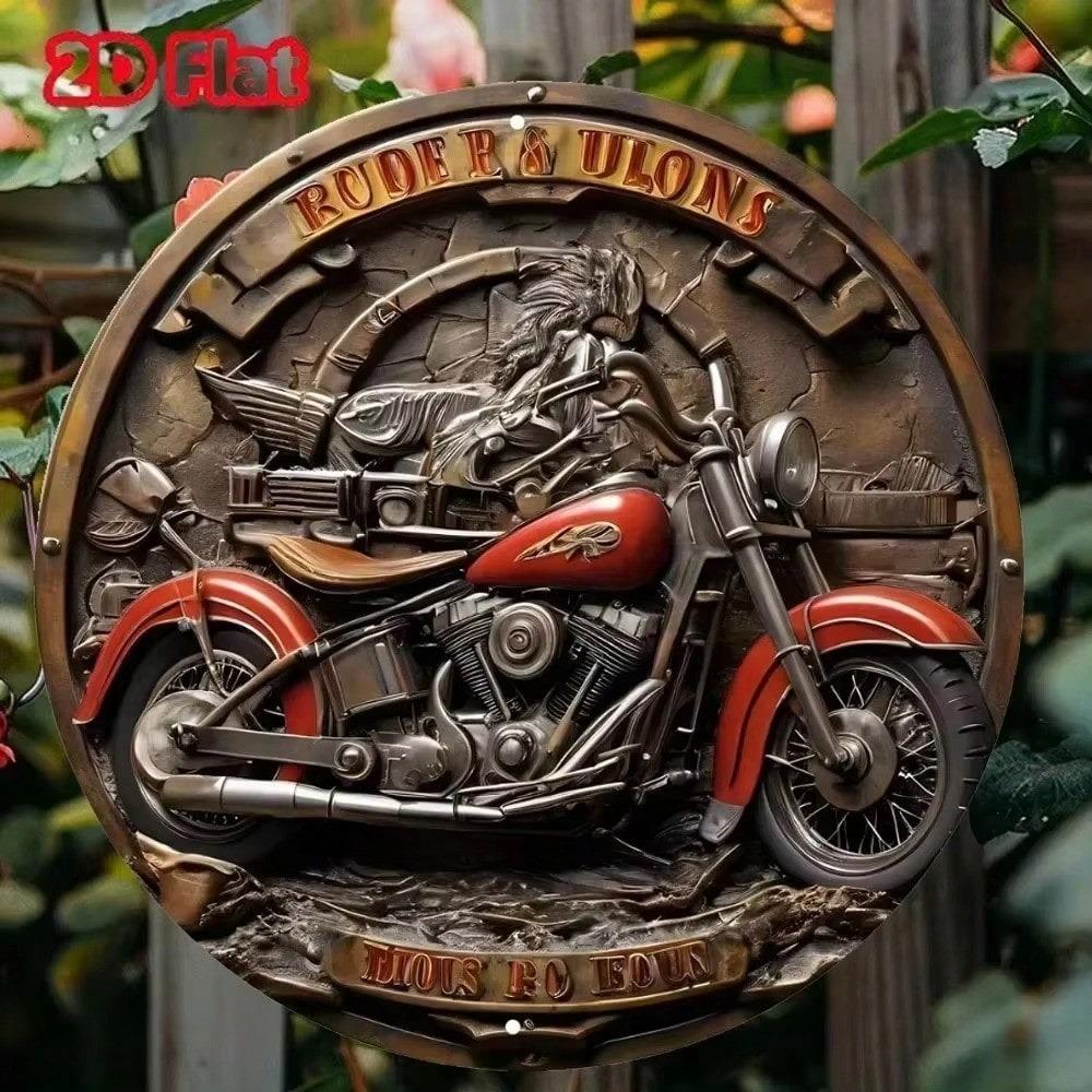 Motorcycle Metal Tin Sign 2D Wall Art Rustic Decor Bathroom Kitchen Living Room