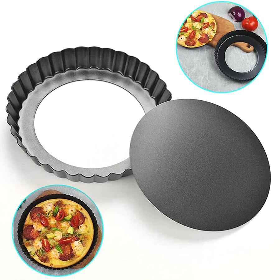 2pcs Non-Stick Chrysanthemum Pie Pan & Brush Pizza Pie Shaping Mold Home Kitchen Restaurant Baking Tool for Party Festival XJM