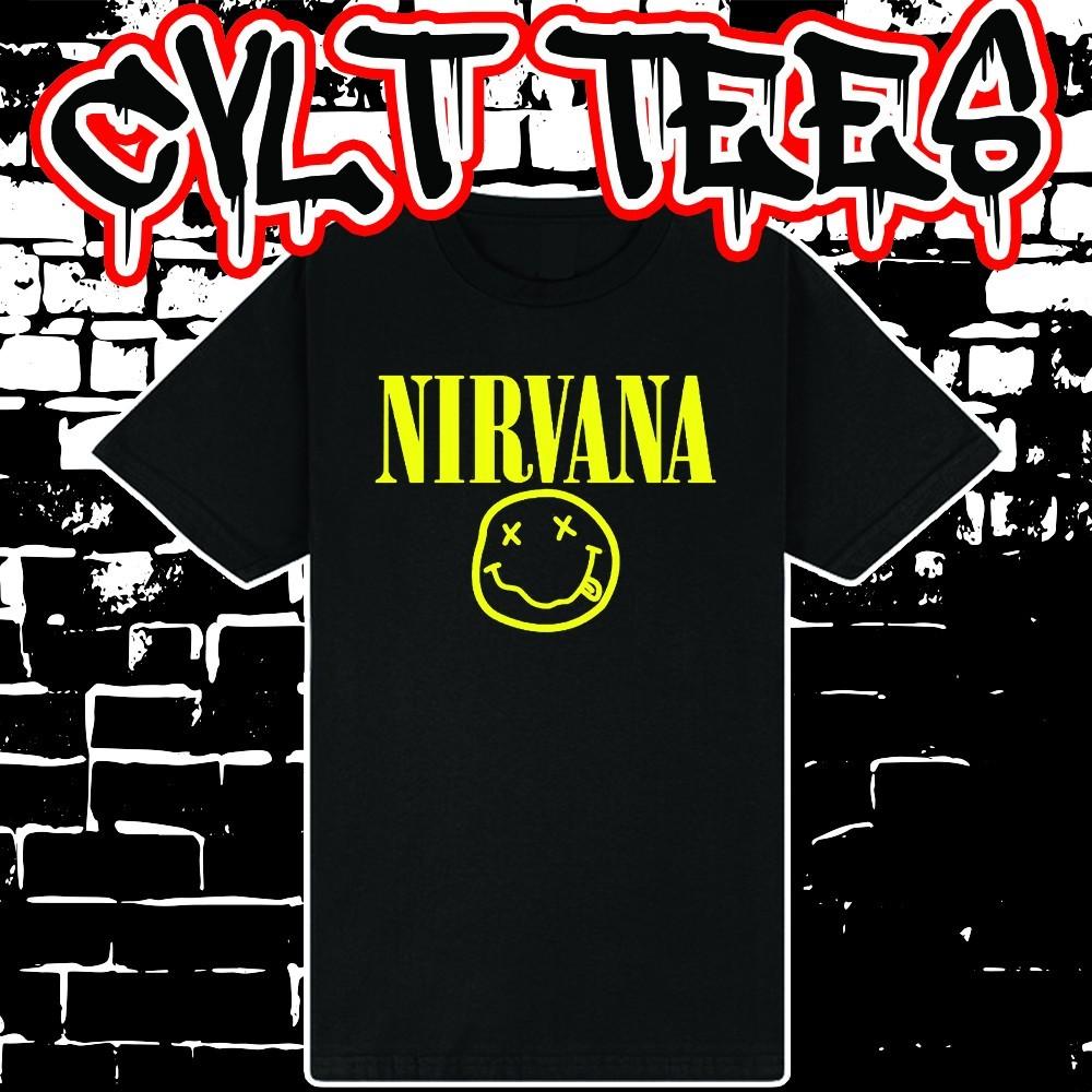 Футболка с принтом группы Nirvana ~ 100% Австралийский Хлопок Унисекс XL