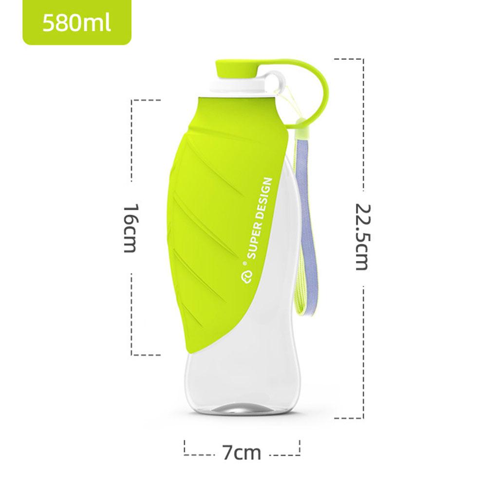 580ml Dog Water Bottle for Walking, Pet Water Dispenser Feeder Container Portable with Drinking Cup Bowl Outdoor Hiking, Travel