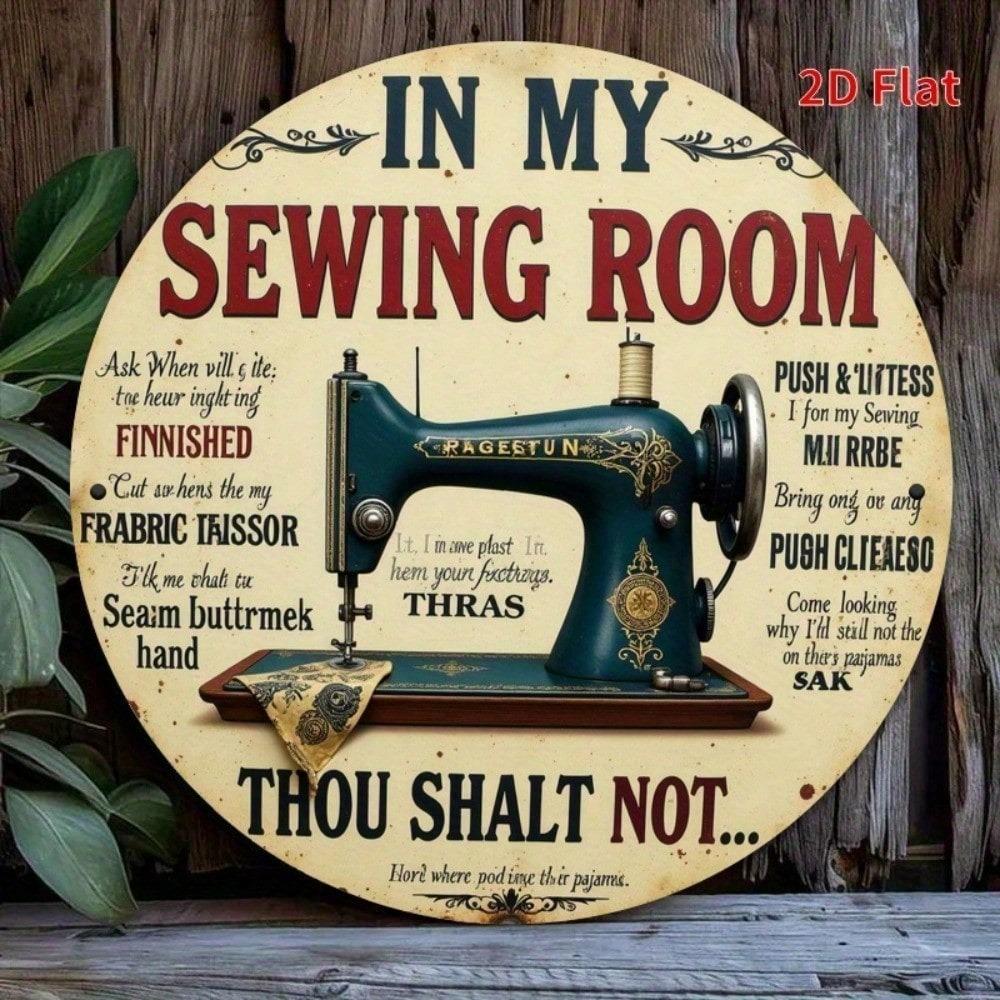 Vintage Sewing Room Rules Metal Wall Decor Rustic Iron Sign For Kitchen Home