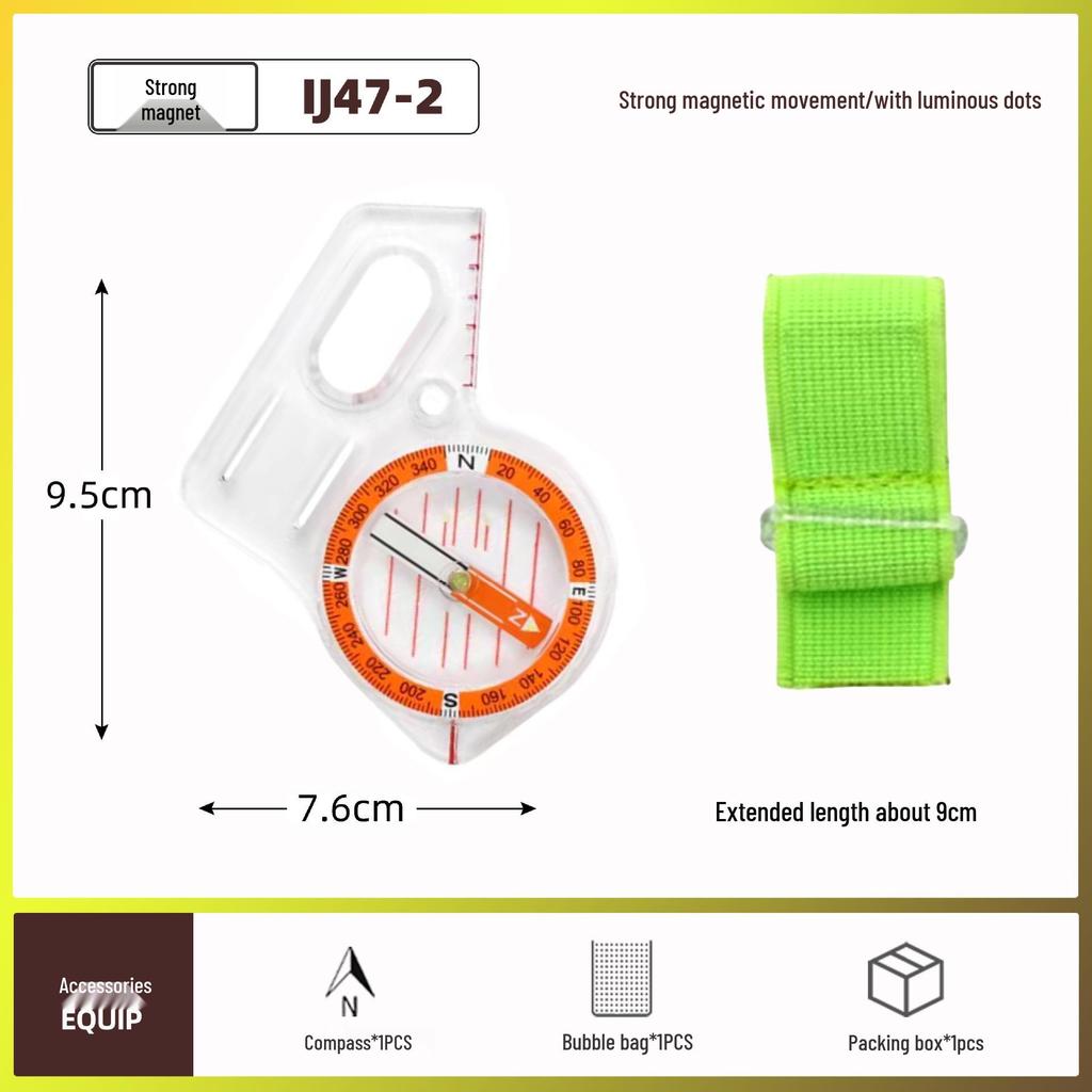 Compact Thumb-Type Outdoor Compass with Map Scale for Orientation and Teaching