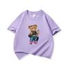 Trendy Girl Bear With Sunglasses Graphic Tee Kids 100 Cotton Crew Neck Casual T Shirt Short Sleeve Muticolor Top For Girls Boys
