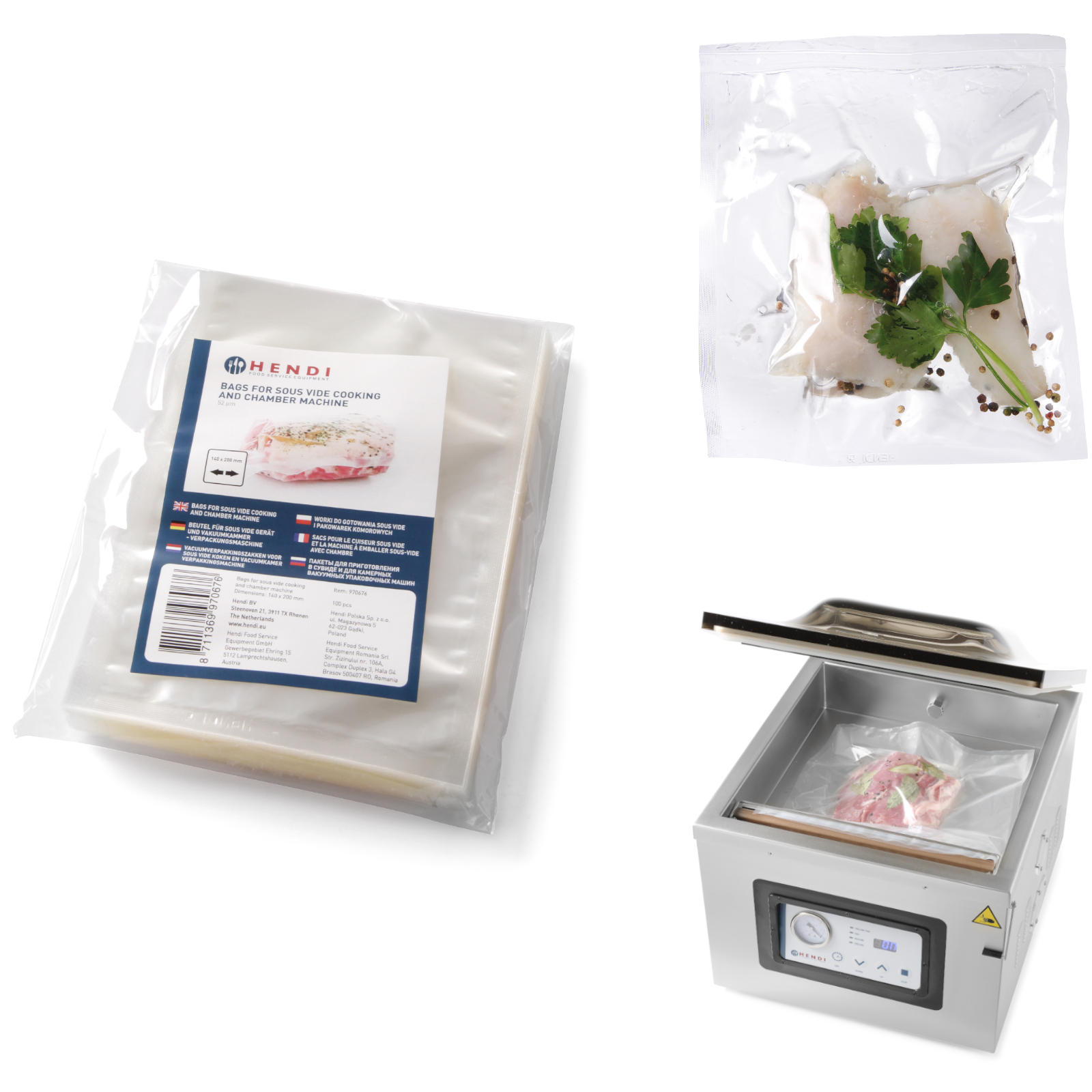 Super Merchant Zakken Voor Sous Vide Koken En Voor Kamer Vacuümverpakkingsmachines 150x250mm 100st