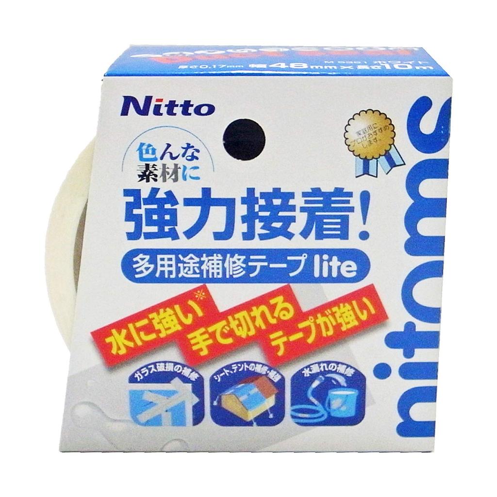 Nitoms Repair Tape Strong Tearable by 48mm Width X 10m Length X 1 M5351 Multi-Purpose Lite, Adhesive, Hand, 0.17mm Thickness, Roll, White,