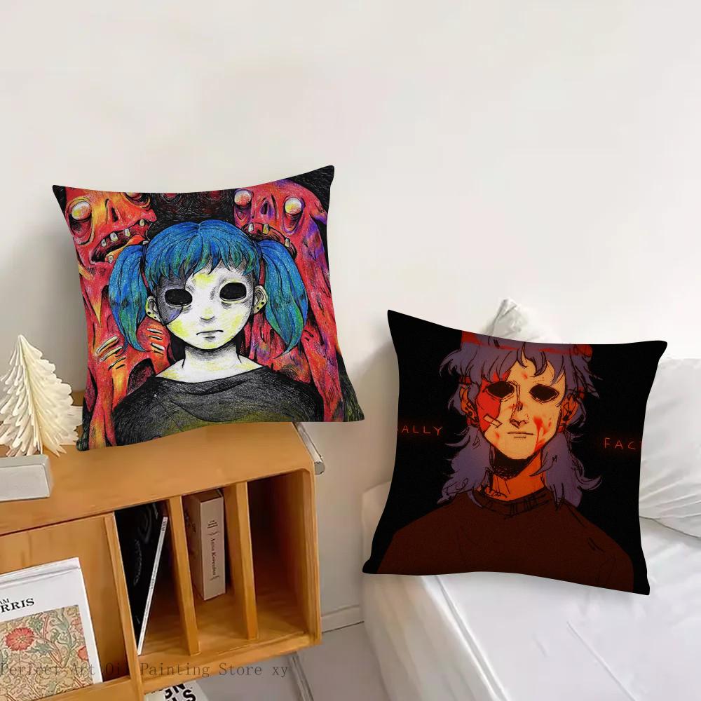 Game Sally Face Pillow Case Square Pillow Bedroom Sofa Leisure Comfort Cushion Car Living Room Home Decoration 40X40