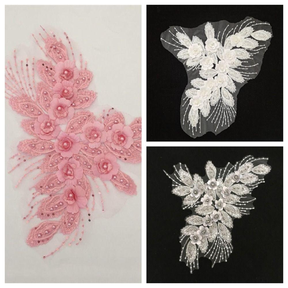 Elegant Sew on Patches Exquisite Clothing Applique Flower Embroidery Stickers  Clothes Sewing