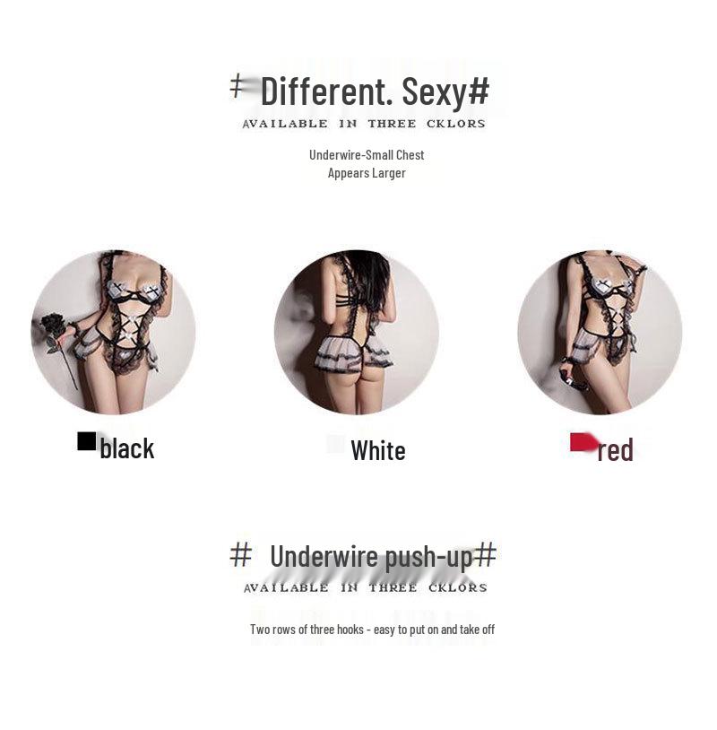 Steel-Supported Lingerie: Enhance Small Chest, Sexy Plus Size Maid Costume