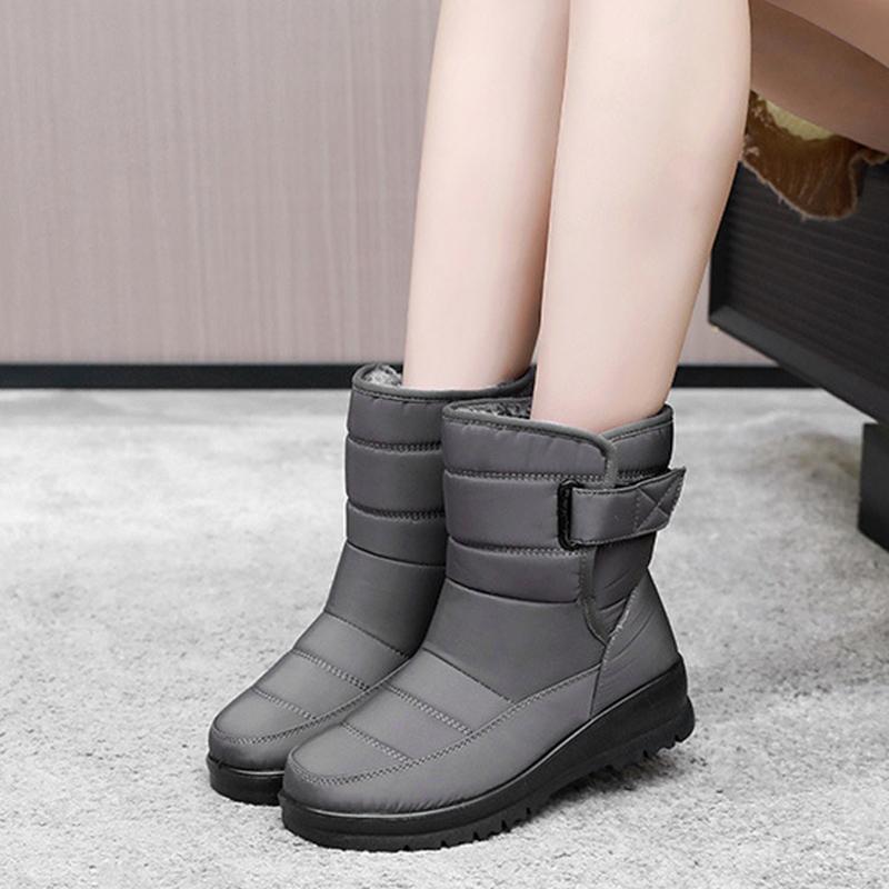 

Водонепроницаемые зимние ботинки женские зимние ботинки для холодной зимы женские ботильоны нескользящие женские хлопковые ботинки черные красные большие размеры 41 41 серый