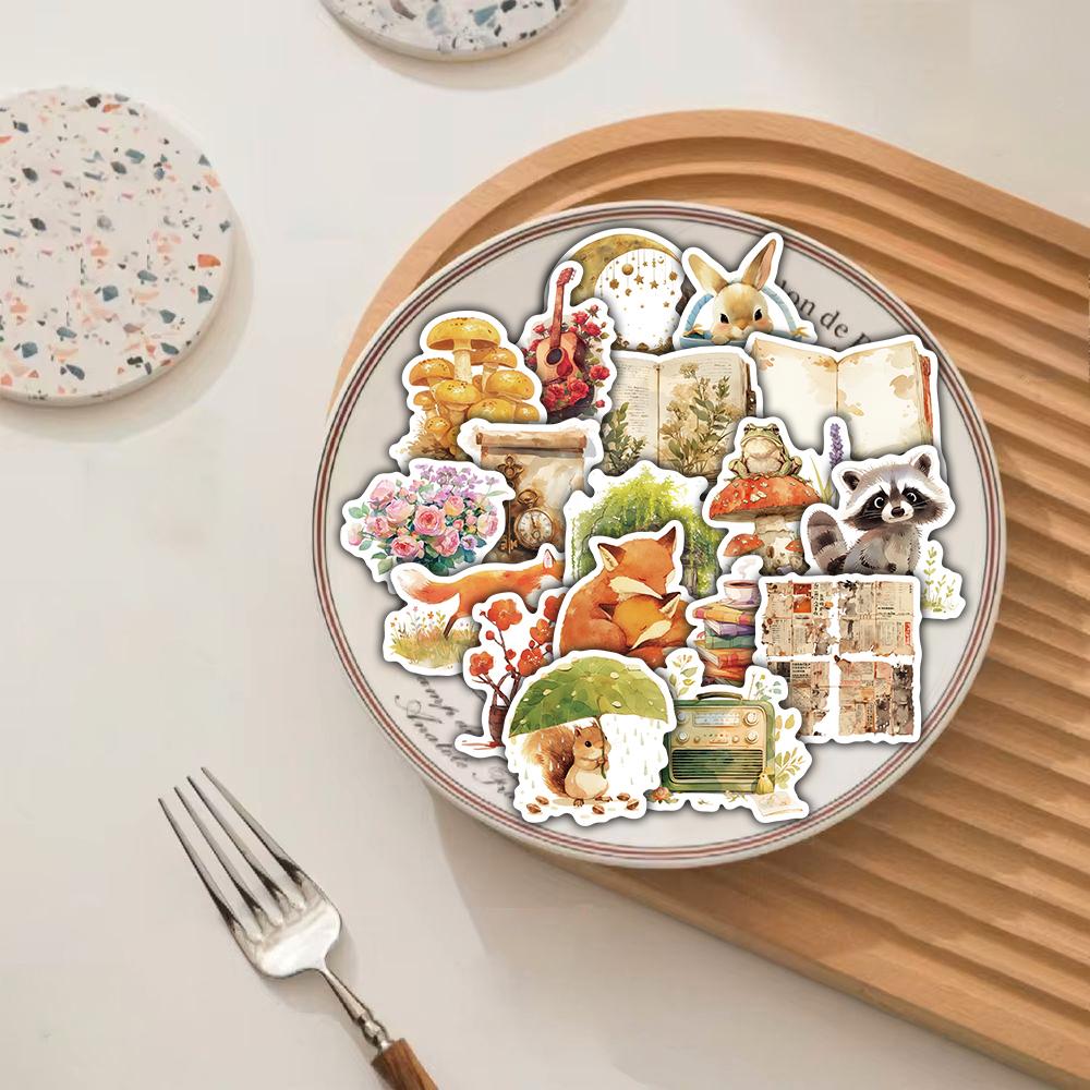 50PCS Fairy Tale Animals Sticker Notebook Skateboard Landscape Bicycle Laptop Luggage Creative Decorative Aesthetic Stickers
