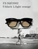 Square Frame 2 Sunglasses Brand Popular Stylish Fashion Glasses UV Protection [Flex] (Fblack Llight Orange) Women's Men's