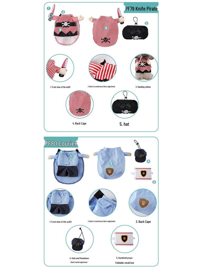Christmas Costumes: Funny Standing Transformation Clothes for Small and Medium-Sized Dogs and Cats