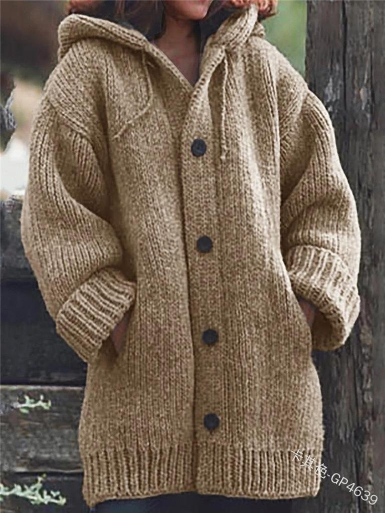 Women's Plus Size Knit Sweater Coat - Mid-Length Autumn/Winter Style