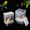 Plastic Pet Bird Food Container Splash Proof Parrot Cage Hanging Feeder  Bird Cage