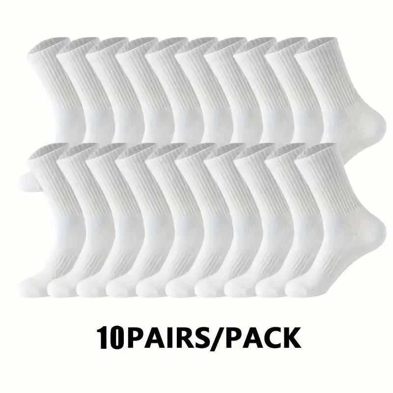 5/10/20 Pairs Neutral Solid Color Round Neck Socks Spring Summer Sweat Absorbing Breathable Soft Comfortable Couple Sports Socks