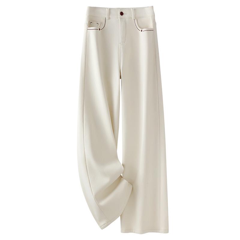 

Женские бежевые джинсы на флисовой подкладке: Брюки с высокой посадкой и эффектом похудения Осень/Зима 2024, Узкие, Широкие, Свободные и Прямого кроя S