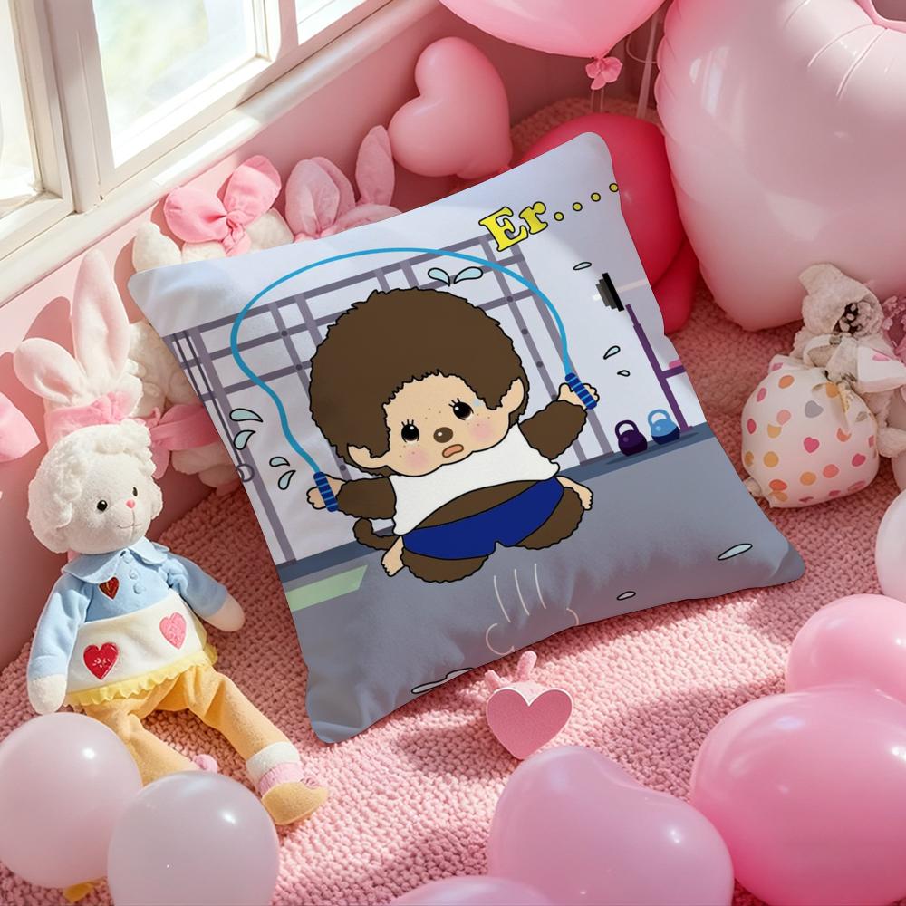 M-MonchhIChisS Cartoon Cushion Cover Pattern Printed Pillowcase for Living Room Sofa Cushion Cover & Bedroom Decor