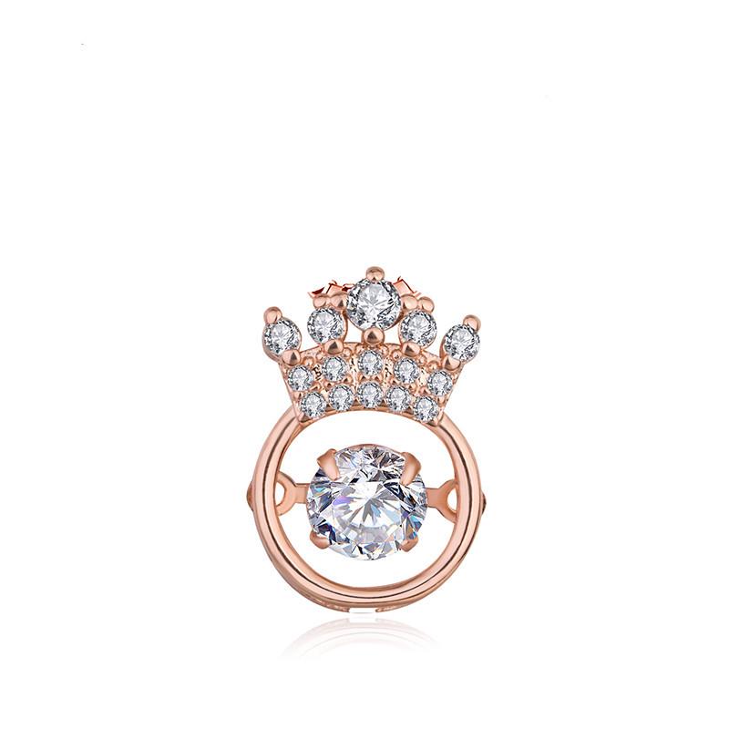 Korean Dancing Heart Crown Pendant Rose Gold Necklace Choker - Simple Fashion Jewelry for Women